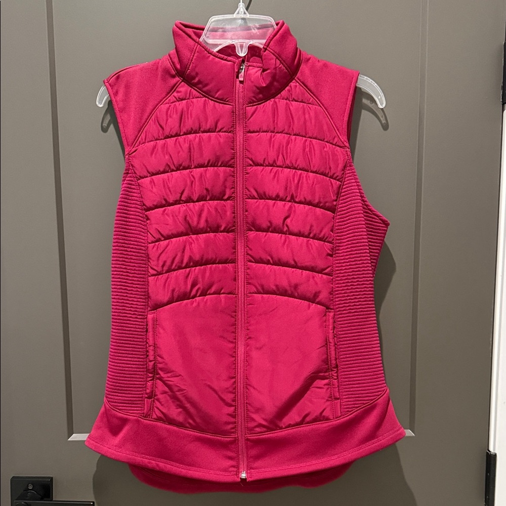 Maroon Sleeveless Puffer Vest